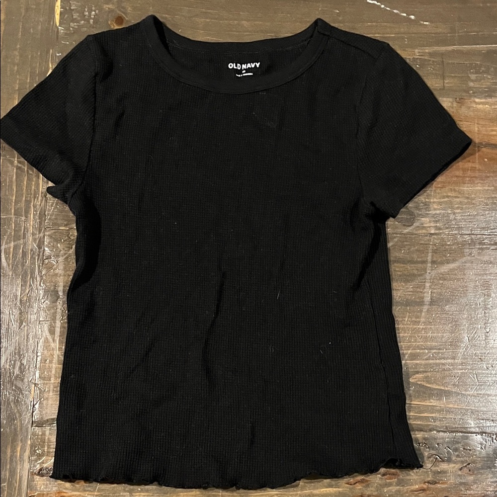 Old Navy Black Textured Tee